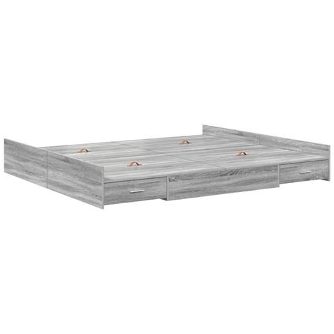 Struttura letto con contenitore Grigio sonoma 180 x 200 cm - Foto 1