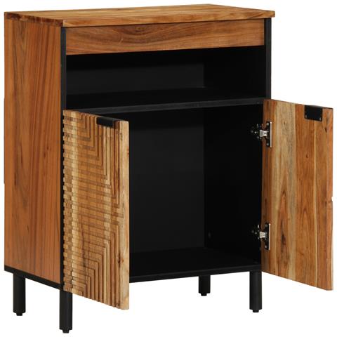 Sideboard  60x33x75 cm in legno massello di acacia - Foto 2