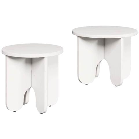 Tavolino da salotto 2 pcs Bianco 39.5 x 39.5 x 30 cm - Foto 1