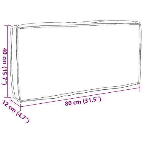 Cuscino per Pallet per Schienale Tortora 80x40x12 cm Tessuto Oxford - Foto 6
