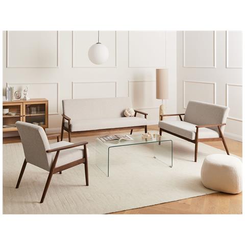 Set Da Salotto 6 Posti Esrum Tessuto Marrone Scuro /beige - Foto 1