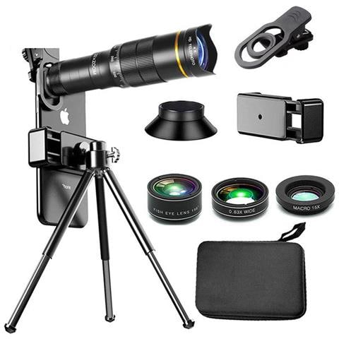 Telescopio Per Cellulare Con Zoom 32x Con Clip, Treppiede E Kit Di Lenti Per La Fotografia All'aperto - Foto 1