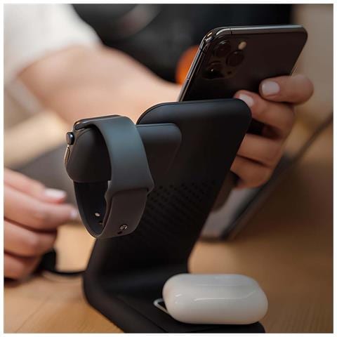 Stazione Di Ricarica 3 In 1 Magsafe 15w Per Iphone / Airpods / Apple Watch, Nero - Foto 5