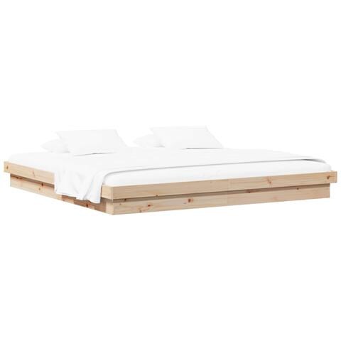 Struttura del letto Naturale 200 x 200 cm Pino massello - Foto 1