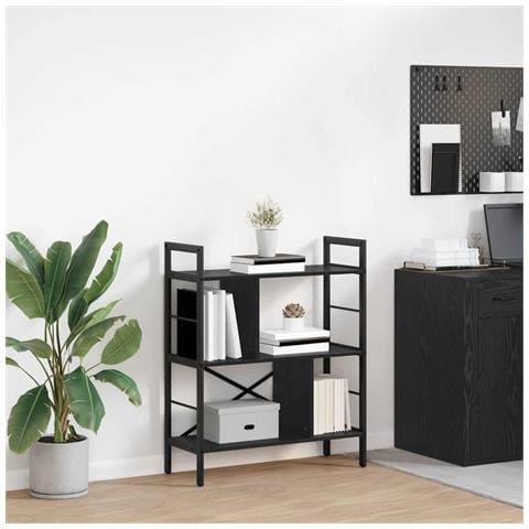 Libreria Rovere Nero 75 x 30 x 91 cm Legno multistrato - Foto 2