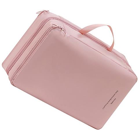 Borsa Di Compressione A Doppio Strato Per Vestiti - Organizer Da Viaggio Portatile Pink - Foto 2