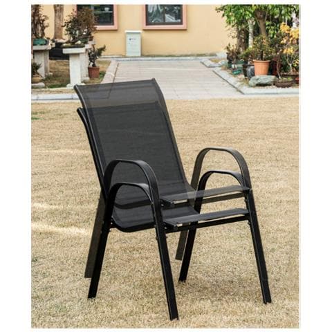 Set da giardino rotondo ISLAND con 4 sedie SOFIA - Nero - Foto 10