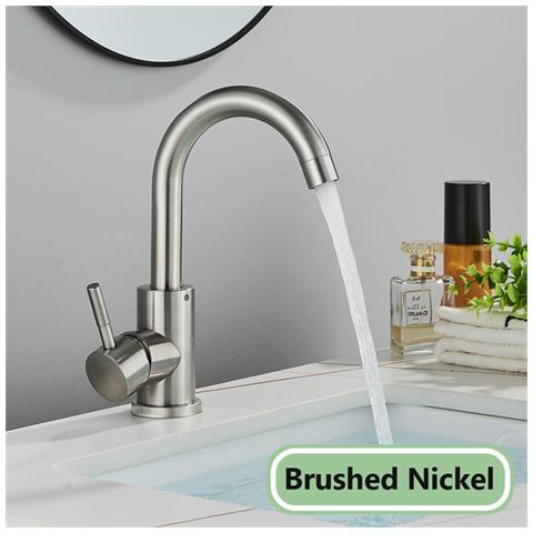 Rubinetto per lavabo da bagno, Blackswan, tipo M236, modello rotondo in nichel, misura 23,5 cm - Foto 2