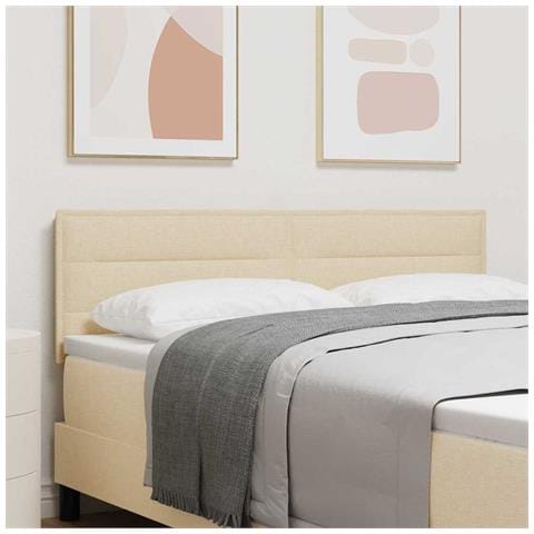 Testiera LED con luci a strisce a LED Crema 160 cm Poliestere - Foto 2