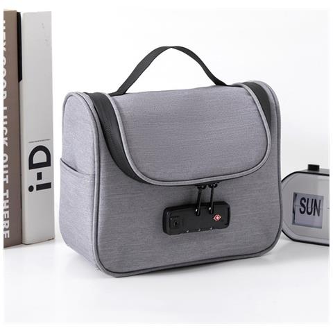 Borsa Organizer Portaoggetti Lucchettabile - Custodia Con Password In Tessuto Oxford Gray - Foto 2