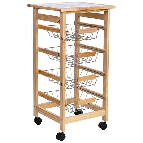 Carrello Cucina In Legno 37x37x76h Cm - Foto 1