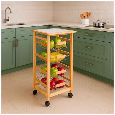 Carrello Cucina In Legno 37x37x76h Cm - Foto 2