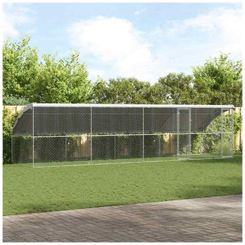 Cuccia per cani 4 pcs Argento 8 x 2 x 2 m Acciaio zincato - Foto 2