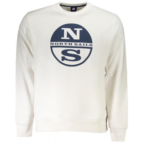 FELPA BIANCA SENZA CERNIERA PER UOMO - Colore: Bianco, Taglia: L - Foto 1