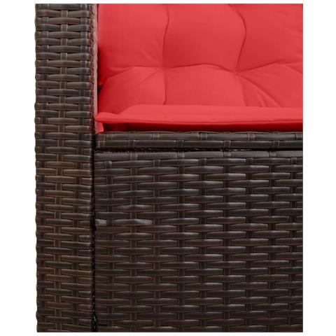 Set di divani da esterno 2 pcs Marrone e Rosso polyrattan - Foto 9