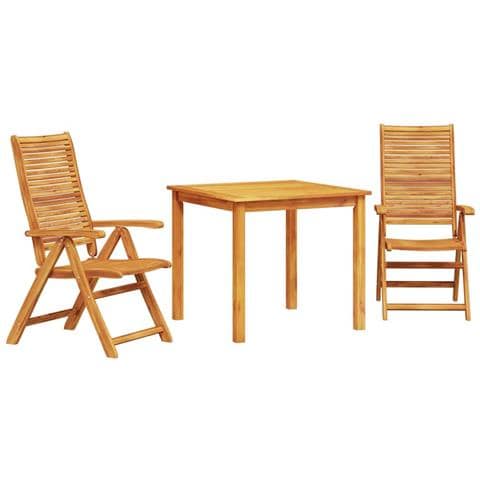 Set da Pranzo per Giardino 3 pcs Marrone - Foto 1