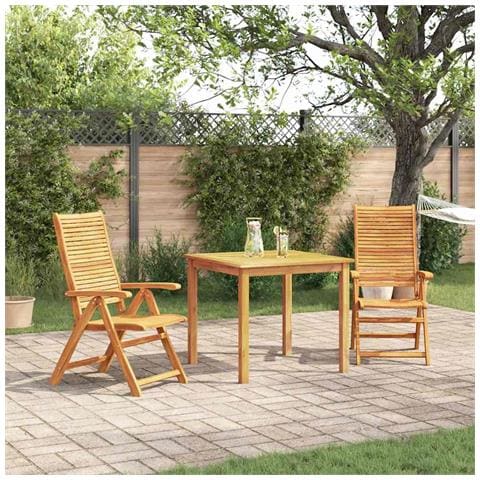 Set da Pranzo per Giardino 3 pcs Marrone - Foto 2