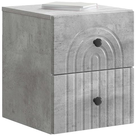 Mobiletto da notte a muro con cassetto 2 pcs Grigio Cemento - Foto 2