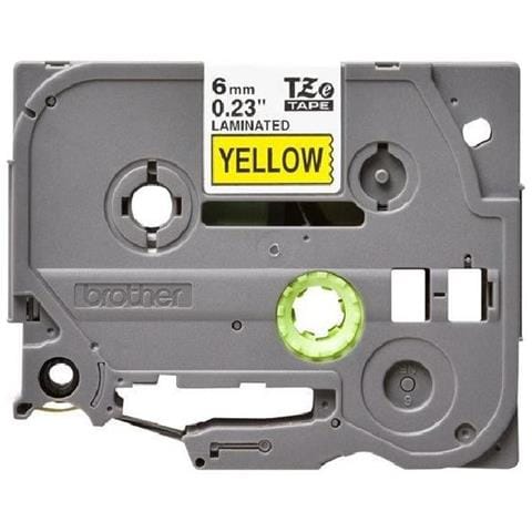Nastro per Etichettatrice Formato 6 mm x 8 m Giallo e Nero - Foto 2