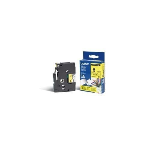 Nastro per Etichettatrice Formato 6 mm x 8 m Giallo e Nero - Foto 1