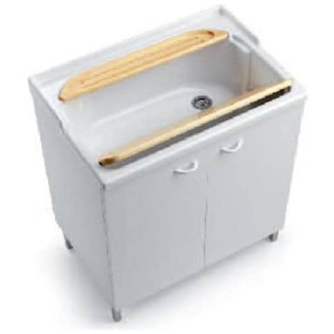 Geromin 7003smartcl Lavatoio E Base 2 Ante 60x60cm Con Cesto, Bianco - Foto 2