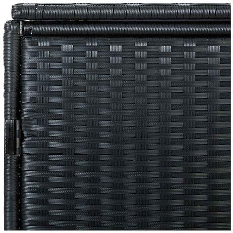 Copribidone Doppio per Spazzatura Polyrattan Nero 148x80x111 cm - Foto 2