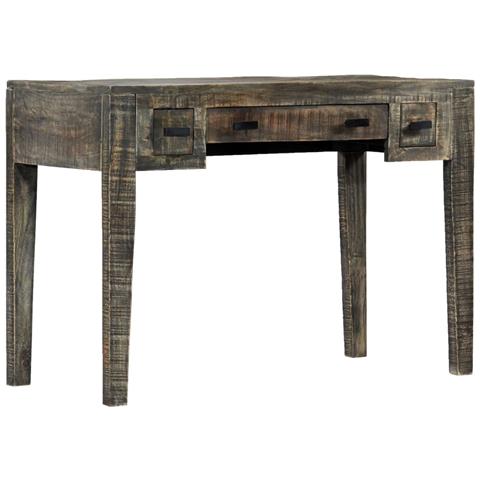 Scrivania Nera 110x50x75cm In Legno Massello Di Mango - Foto 2