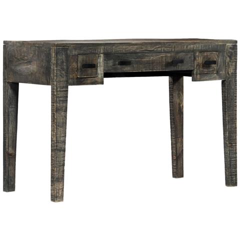 Scrivania Nera 110x50x75cm In Legno Massello Di Mango - Foto 1