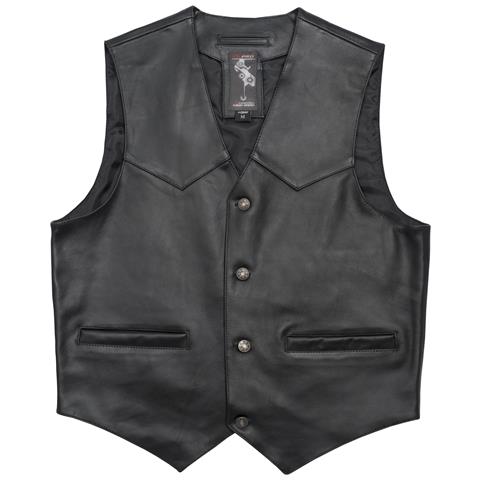 Gilet Pelle Chopper Custom Moto Vintage Interno Foderato Nero 4xl - Foto 2