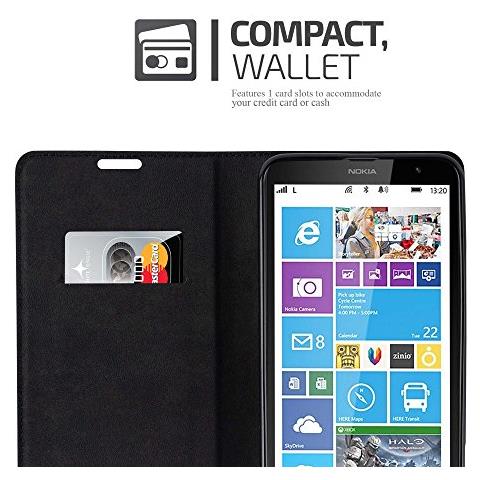 Custodia Compatibile Con Nokia Lumia 1320 In Bruno Caffè - Coperchio Protettiva Con Chiusura Magnetica, Funzione Stand E Tasca Per Le Carte - Foto 2