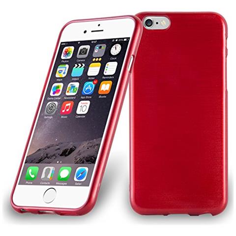 Custodia Compatibile Con Apple Iphone 6 / Iphone 6s In Rosso - Coperchio Protettivo In Silicone Tpu Flessibile Con Design Spazzolato - Foto 1