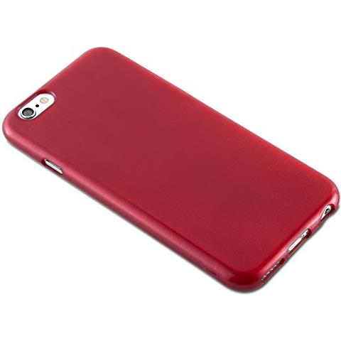 Custodia Compatibile Con Apple Iphone 6 / Iphone 6s In Rosso - Coperchio Protettivo In Silicone Tpu Flessibile Con Design Spazzolato - Foto 6
