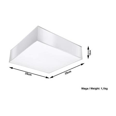 Plafoniera Quadrata Da Cucina E Soggiorno, In Pvc, 2 Luci Lampadine Led E-27 - Foto 2