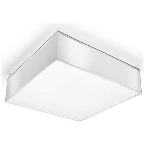 Plafoniera Quadrata Da Cucina E Soggiorno, In Pvc, 2 Luci Lampadine Led E-27 - Foto 1