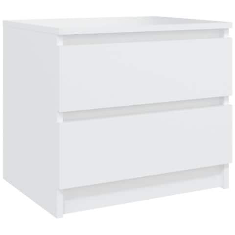 Comodino Bianco 50x39x43,5 cm in Legno Multistrato - Foto 2