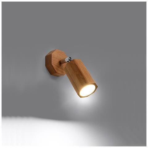 Applique Da Parete In Legno Zeke Legno 175x195x80 Mm Legno - Foto 1