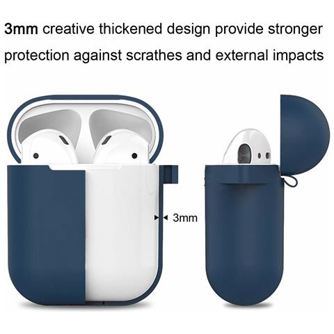 Custodia Per Airpods Silicone Extra Antiurto Blu Scuro - Foto 8