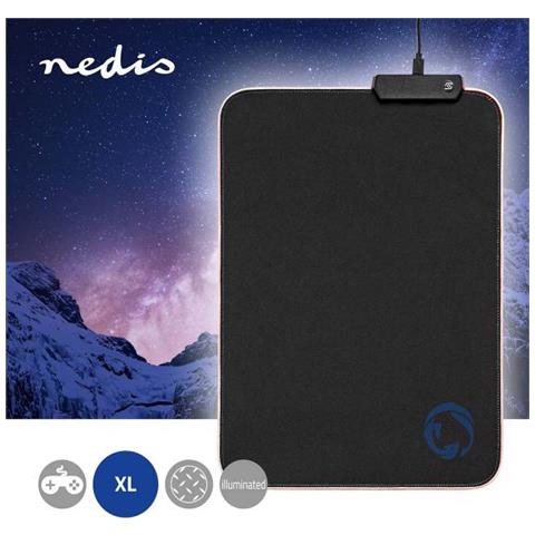 Tappetino Per Mouse Da Gioco Quadrato In Microfibra Retroilluminato Con Base Gommata, Nero - Foto 2