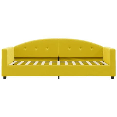 Divano Letto Con Materasso Giallo 80x200 Cm In Velluto - Foto 2