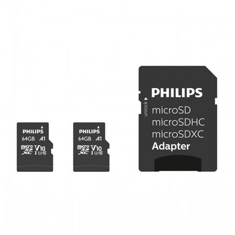 Scheda di Memoria MicroSDHC con Capacità 64 GB Classe 10 + Adattore Colore Nero - Foto 2