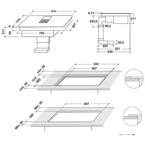 Piano Cottura HVH 92 B K a Induzione 4 Zone Cottura da 83 cm con Cappa Aspirante Colore Nero - Foto 11