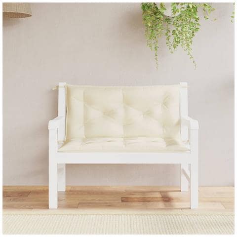 Cuscini Panca Da Giardino 2 Pz Crema 100x50x7 Cm Tessuto Oxford - Foto 1