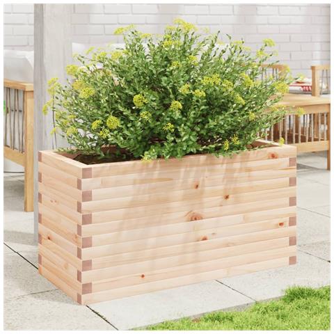 Fioriera Da Giardino 90x40x45,5 Cm In Legno Massello Di Pino - Foto 3