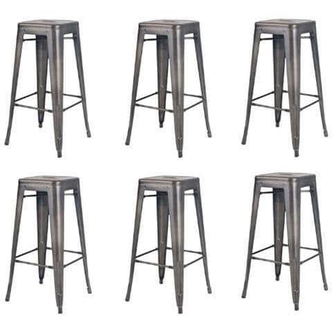 MOBILI 2G Set Sgabelli Design Metallo Colore Canna Di Fucile