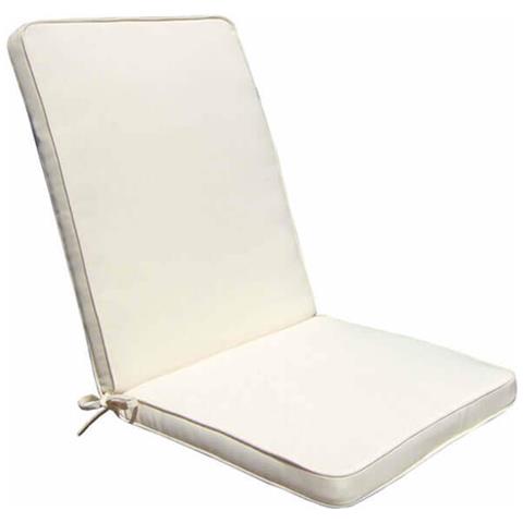 Cuscino In Poliestere Sfoderabile E Impermeabile Con Schienale Medio 90x40 Cm Per Sedia - Beige - Foto 1