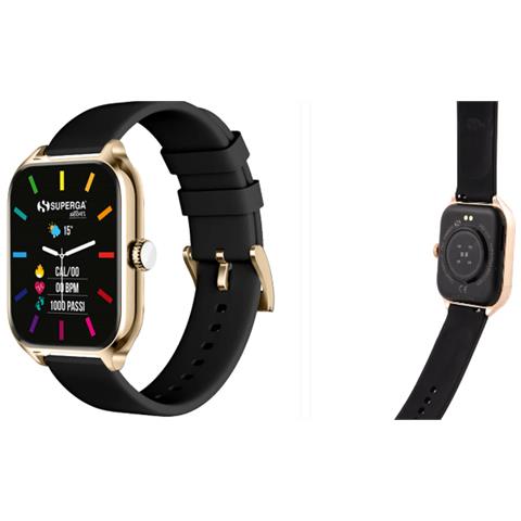 Smartwatch SWT-STC006 Bluetooth Cassa Gold 42 mm in Alluminio con Doppio Cinturino Nero e Verde Militare - Foto 3