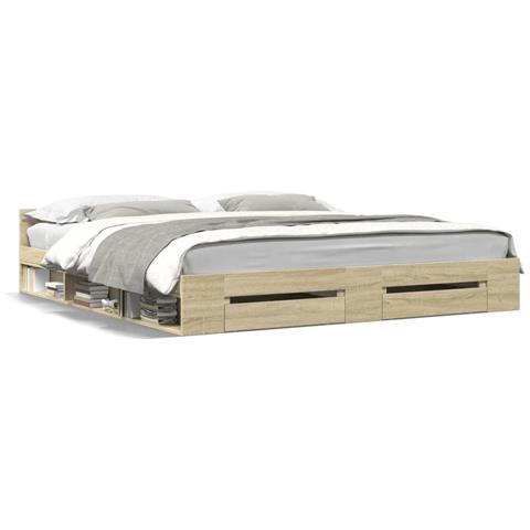 Giroletto Cassetti Rovere Sonoma 200x200 Cm Legno Multistrato - Foto 2