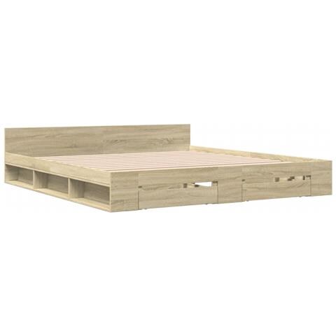 Giroletto Cassetti Rovere Sonoma 200x200 Cm Legno Multistrato - Foto 3
