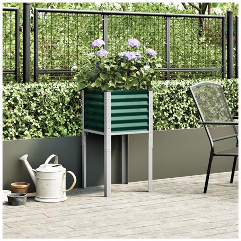 Fioriera Da Giardino Verde 45x45x88 Cm In Acciaio - Foto 3