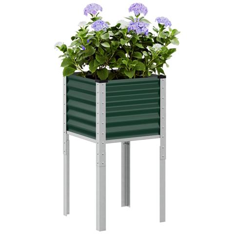 Fioriera Da Giardino Verde 45x45x88 Cm In Acciaio - Foto 1